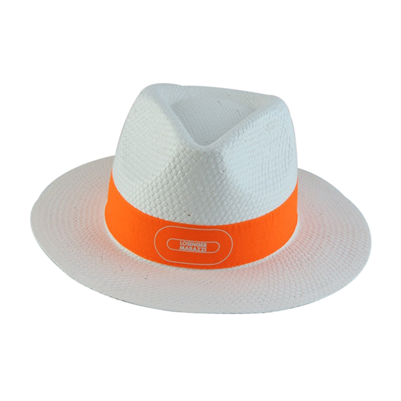 Cappello Panama Cappello di paglia di carta estiva a tesa larga, con fascia nera